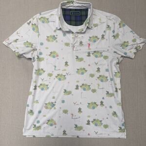 William Murray Golf Polo White With Green Medium